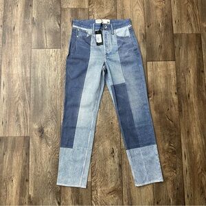 Rag&Bone BRYON Stretch Miramar Nina Cigarette Patchwork Denim Print Pants Sz 24